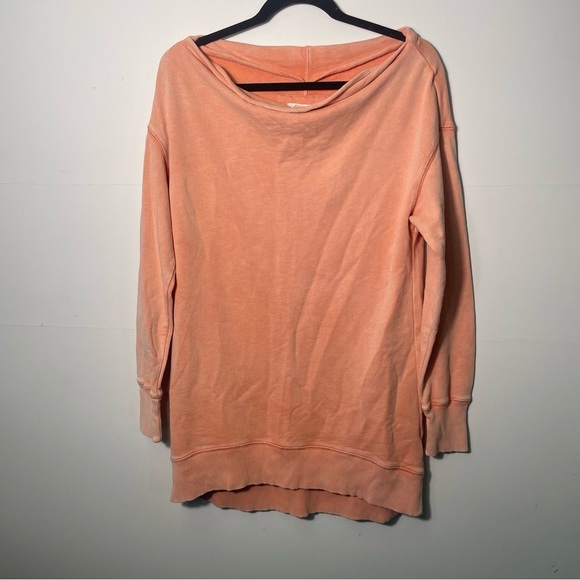 Anthropologie Tops - Anthropologie Pilcro and the Letterpress Peach Terrycloth Oversized Sweatshirt